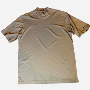 Tiger Woods Nike Dri-FIT Mock Neck Golf Shirt Gray Olive Tone Men’s Large EUC